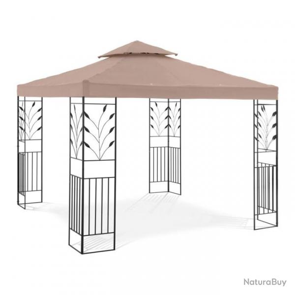 Pergola pavillon barnum tonnelle tente abri gazebo de jardin terrasse beige - 3 x 3 m - 180 g/m -