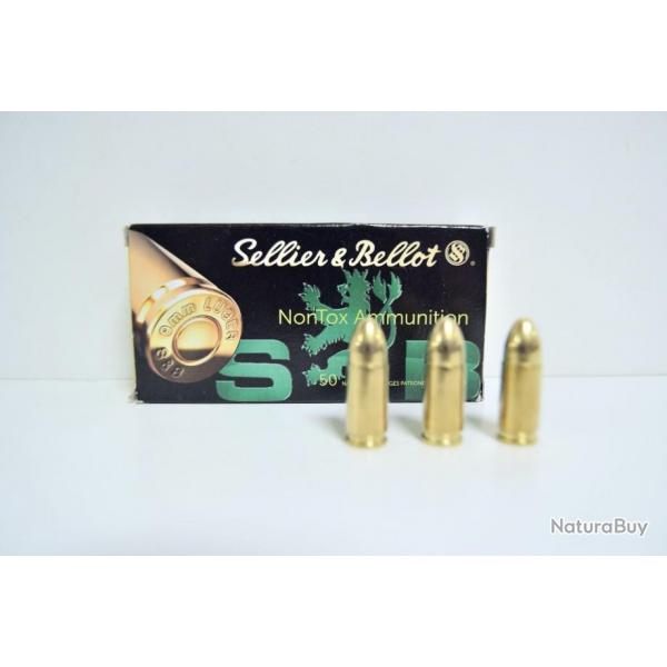 Lot de 10 boîtes de 50 munitions Sellier & Bellot Non Tox - Cal. 9mm Luger