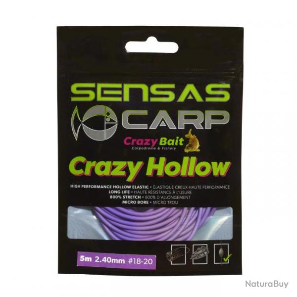 Elastique Sensas Crazy Hollow Elastic Soft 5M 2,40Mm-Violet