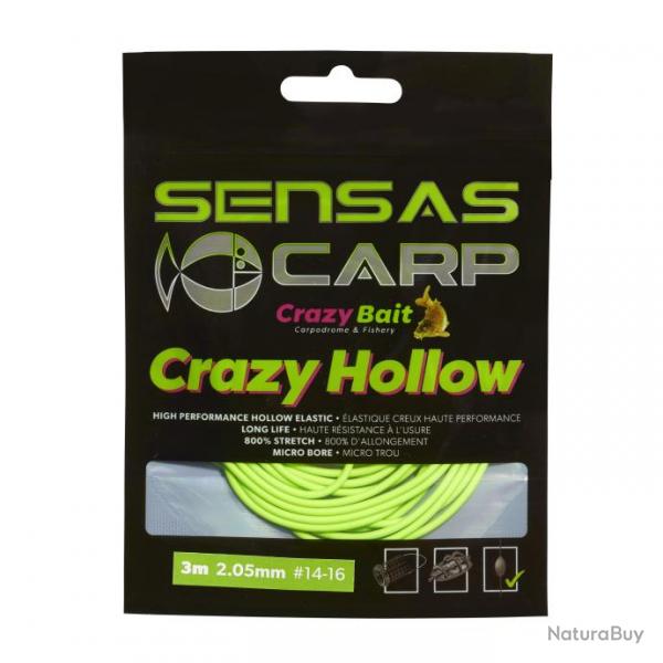 Elastique Sensas Crazy Hollow Elastic Soft 3M 2,05Mm-Vert