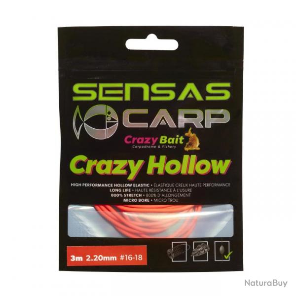 Elastique Sensas Crazy Hollow Elastic Soft 3M 2,2Mm-Rouge