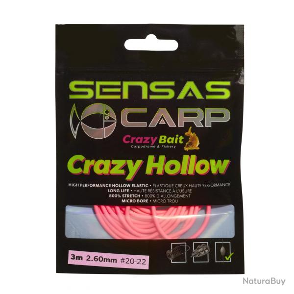 Elastique Sensas Crazy Hollow Elastic Soft 3M 2,60Mm-Rose