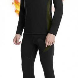 Sous-vêtements chauffants Noir à séchage rapide - Chasse, ski, randonnée, etc. - Livraison rapide
