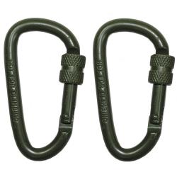 Lot de 2 mousquetons Aluminium - 8 cm Vert