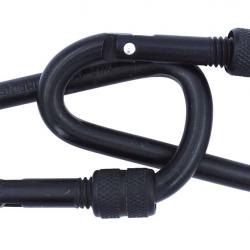 Lot de 2 mousquetons Aluminium - 8 cm Noir