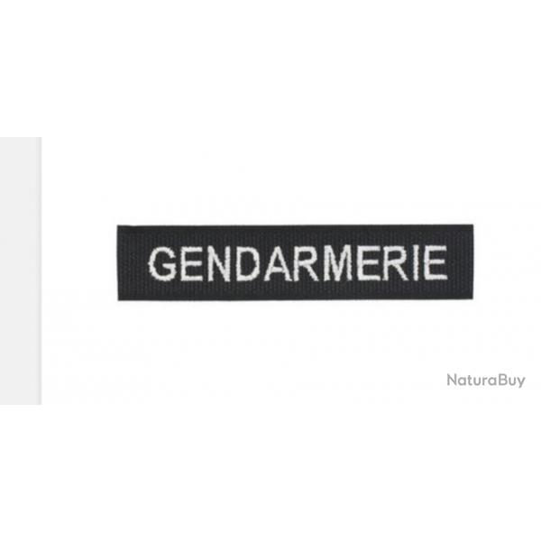 Bande Patronymique Gendarmerie - Brode Noir