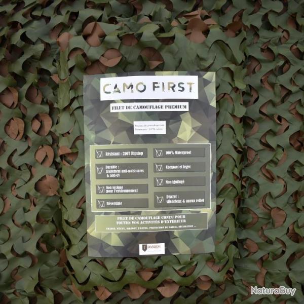 Filet de camouflage  la dcoupe Camo First (2m de large) - Vert/Marron Vert