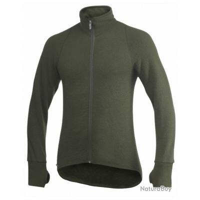 Chemise F1 - T-shirt manches longues Zip Turtleneck Woolpower 400 vert