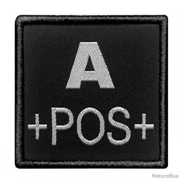 Patch Groupe Sanguin Tissu Noir A pos