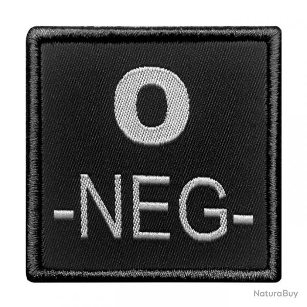 Patch Groupe Sanguin Tissu Noir O neg
