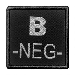 Patch Groupe Sanguin Tissu Noir B neg