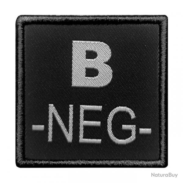Patch Groupe Sanguin Tissu Noir B neg