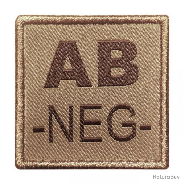 Patch Groupe Sanguin Tissu Beige AB neg