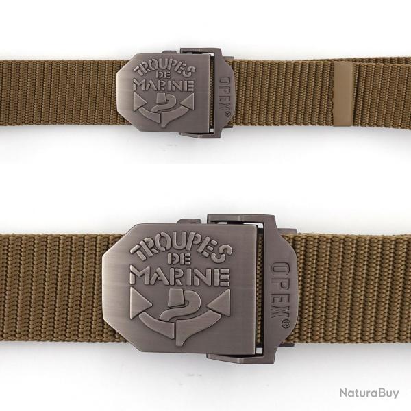 Ceinture boucle grave TDM Beige