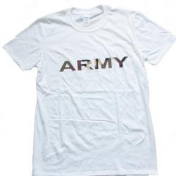 Tee shirt imprimé ARMY Blanc Blanc