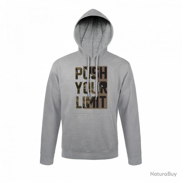 Sweat shirt PUSH YOUR LIMIT Gris Chin Gris