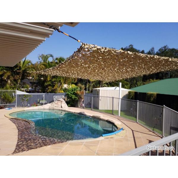 Filet de camouflage renforc CamoSystems (Cble Acier) - 80% d'ombrage - Beige Beige 4x5m