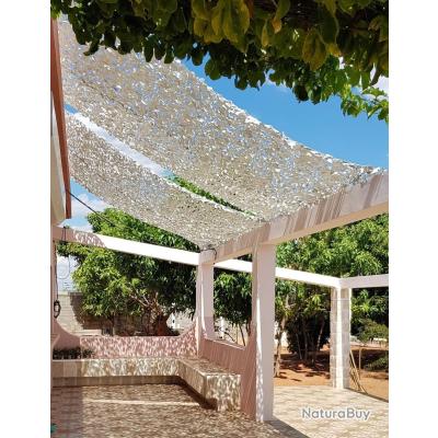 Voile d'ombrage camouflage renforcé câble acier