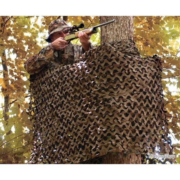 Filet de camouflage renforc CamoSystems - 50% d'ombrage - Vert/Marron Cam CE 3x3m