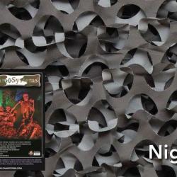 Filet de camouflage Anti-feu "Crazy Camo" Noir Noir 2,4x3m