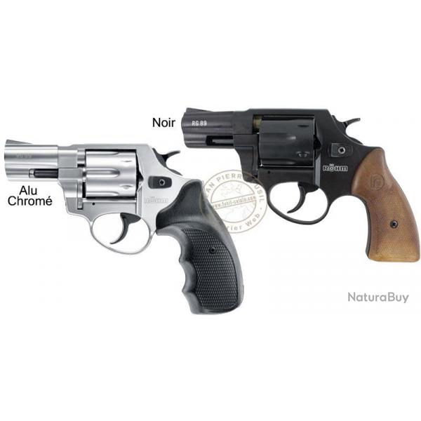 Revolver d'alarme  blanc ROHM RG89 - Cal. 380 (9mm RK) Chrome