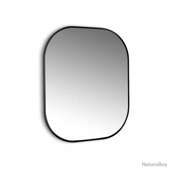 Miroir Emuca Cepheus 60x80cm cadre noir arrondi rectangulaire rtro-clairage  lumire led 12W 882 