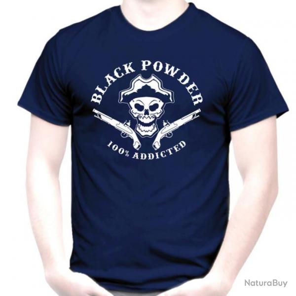 TEE SHIRT BLACK POWDER - pistolet  silex amorce percussion poudre noire Dragon PN calibre .50 .58