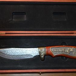 couteau de collection longueur 25 cm avec boite bois