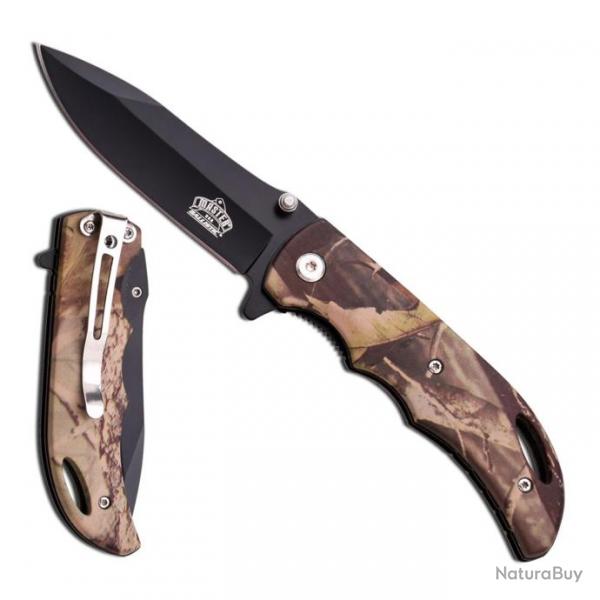 Master cutlery - couteau pliant camouflage manche 10cm lame noire clip - mu-a029 - Camouflage fort