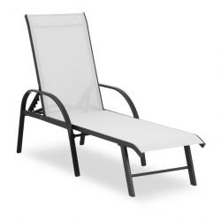 Chaise longue de jardin structure en aluminium dossier réglable gris pâle 14_0007447