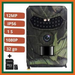 Caméra de chasse 12MP 1080P - Etanche - Angle de120° + carte SD 32go - Livraison gratuite et rapide