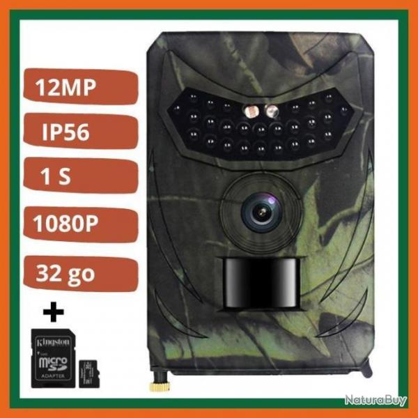 Camra de chasse 12MP 1080P - Etanche - Angle de120 + carte SD 32go - Livraison gratuite et rapide