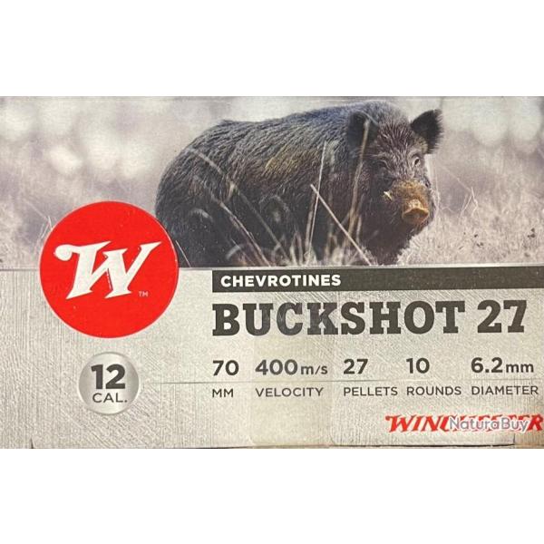Chevrotines Winchester Buckshot Cal.12/70 38g 27 grains par 30