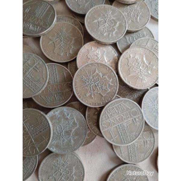 Bon lot de 20 pices franaises de 10 francs, dates diverses.