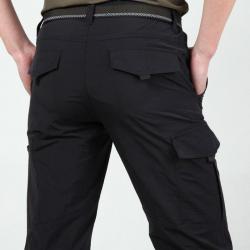 Pantalon Tactique Légers pour Hommes Respirant Cargo Militaire Imperméables Chasse Randonnée Noir FR