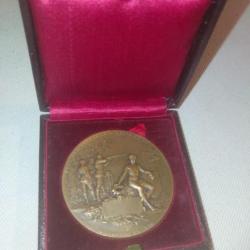 Médaille de table dans sa boîte - bronze - concours de tir ministère de la guerre / République Franç