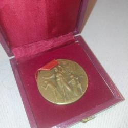 Médaille de table dans sa boîte - bronze - encouragement au tir - pro patria.