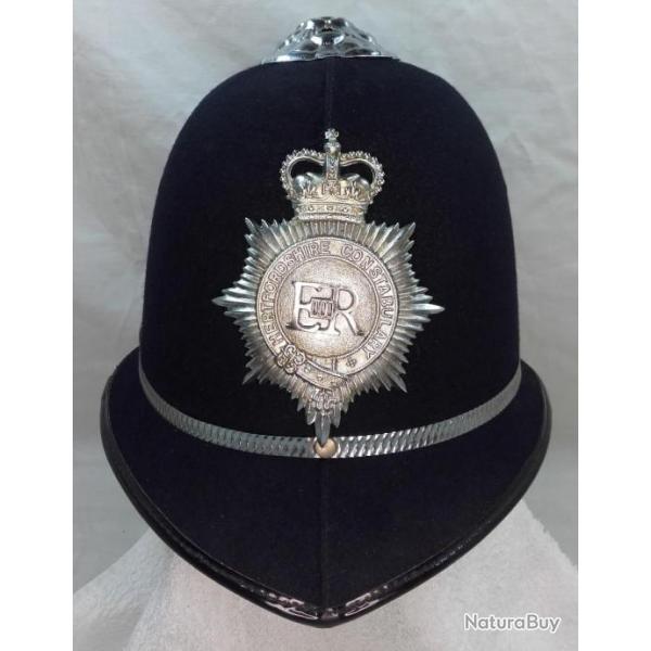 Vrai Casque de Bobby - Policier anglais Grand Londres - British Metropolitan Police Helmet