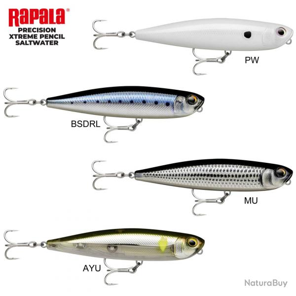 DESTOCKAGE ! Leurre Rapala Precision Xtreme Pencil 107 SW 10.7cm 21g Ayu