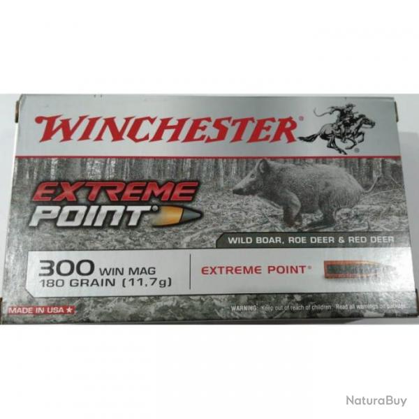 Cartouche  balle Winchester 300wm Extreme Point 180GR