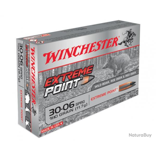 MUNITIONS WINCHESTER 30-06 SPGR EXTRME POINT 180 GRAINS Cartouches  balle Winchester 30-06 Extreme