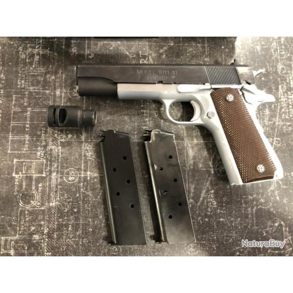 SPRINGFIELD ARMORY 1911-A1 cal.45ACP + HOLSTER + MALETTE + COMPENSATEUR + CHARGEUR SUP
