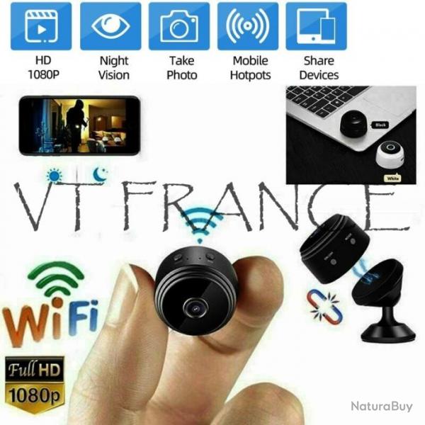 Mini Camera IP Wifi HD 1080p, Couleur: Blanc