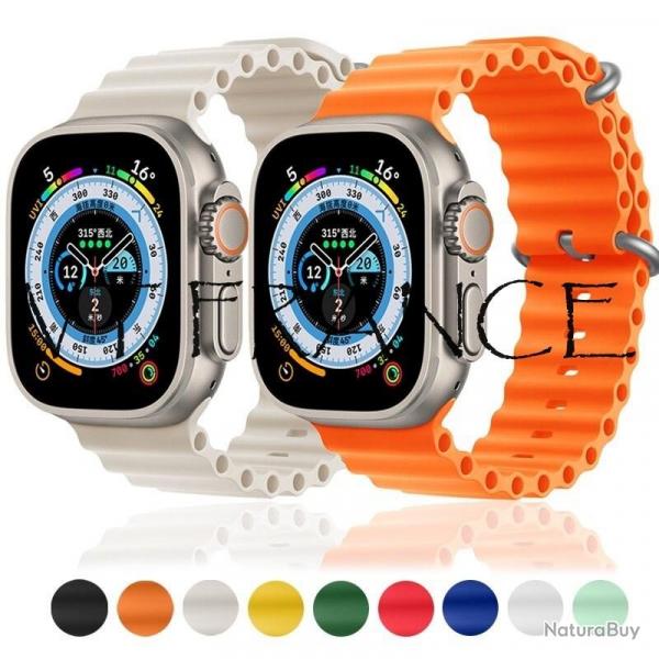 Bracelet Ocean Elastomere pour Montre iWatch Series, Couleur: Au Choix, Modele: 49mm