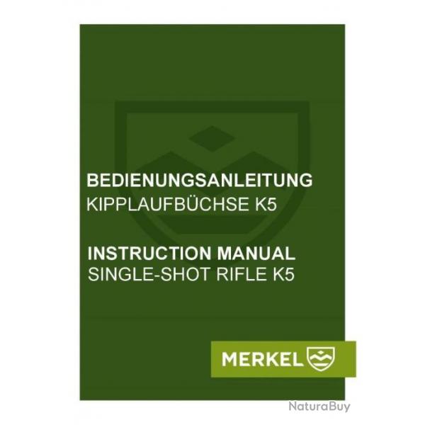 notice MERKEL K5 en Anglais (envoi par mail) - VENDU PAR JEPERCUTE (m1531)