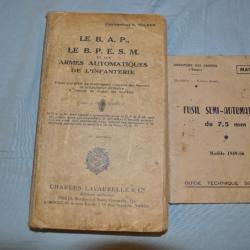 Livre de collection très ancien de 1938 : armes automatiques de l'infanterie