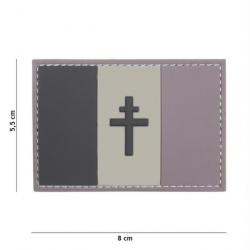 PATCH 3D PVC FRANCE croix de Lorraine gris