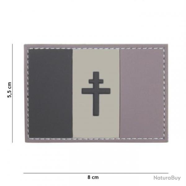 PATCH 3D PVC FRANCE croix de Lorraine gris