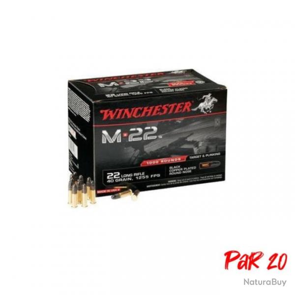 Munitions Winchester M22 Black Plinking Lead Round Nose - Cal. 22 LR - 22LR / 40 / Par 20