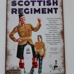 PLAQUE METAL WWII "JOIN A SCOTTISH REGIMENT"